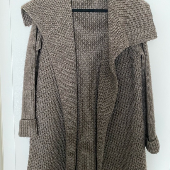 VINCE Size S Gray Honeycomb Yak Wool Sweater Cardigan Jacket MSRP $485 - Picture 5 of 12